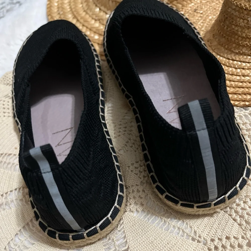 Black‎ Stretch Espadrille Flats